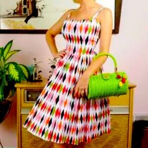 Colorful Geometric Patterned Dress